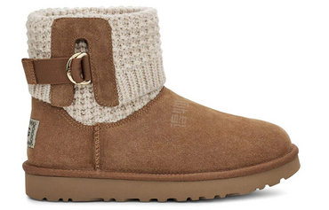 Ugg classic solene mini suede short snow boots women's chestnut brown