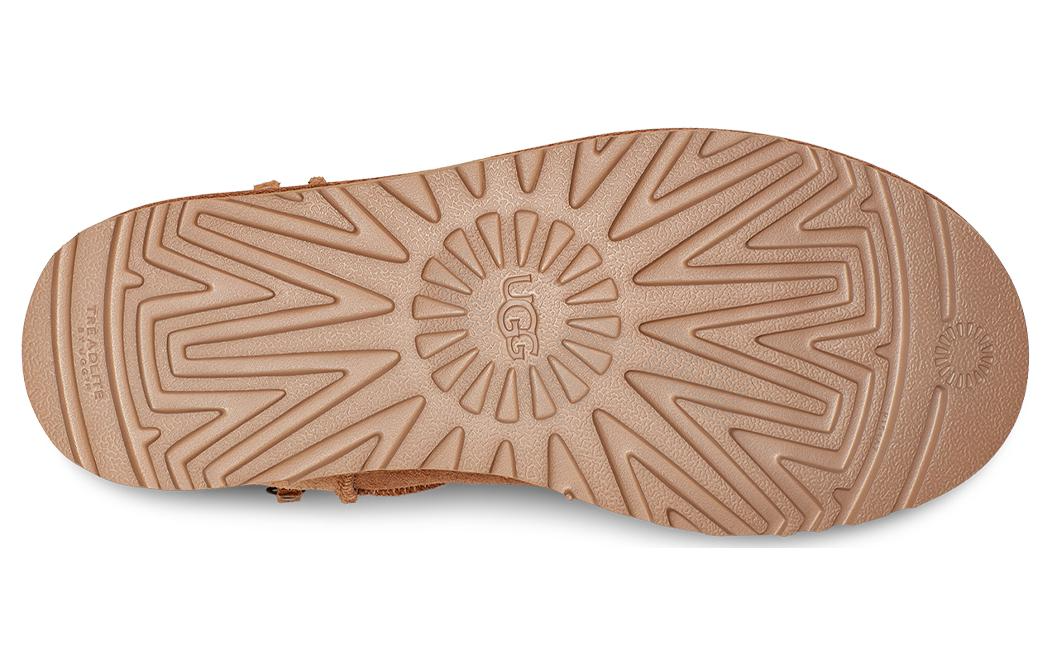 Ugg classic mini флип мех теплый противоскользящий мода теплый короткий теленок снег сапоги женские каштан