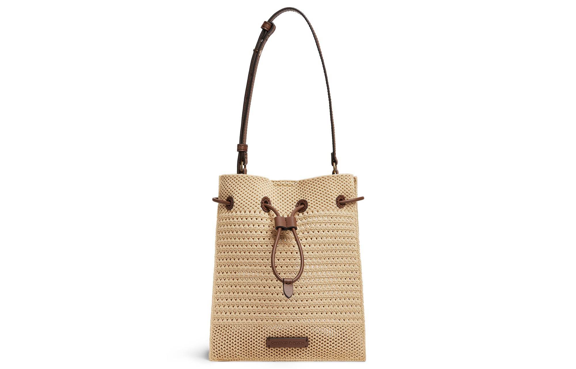 Сумка женская Charles&Keith Braided Collection Holiday Weave Drawstring - Boxette Shop