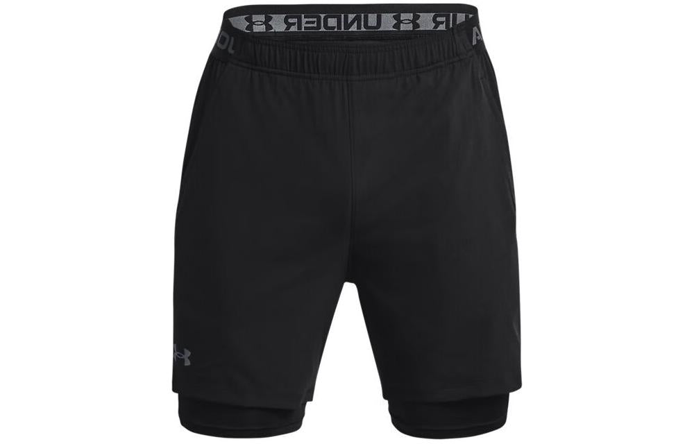 Under armour vanish 2-в-1 тренировочные шорты для фитнеса и бега мужские черные