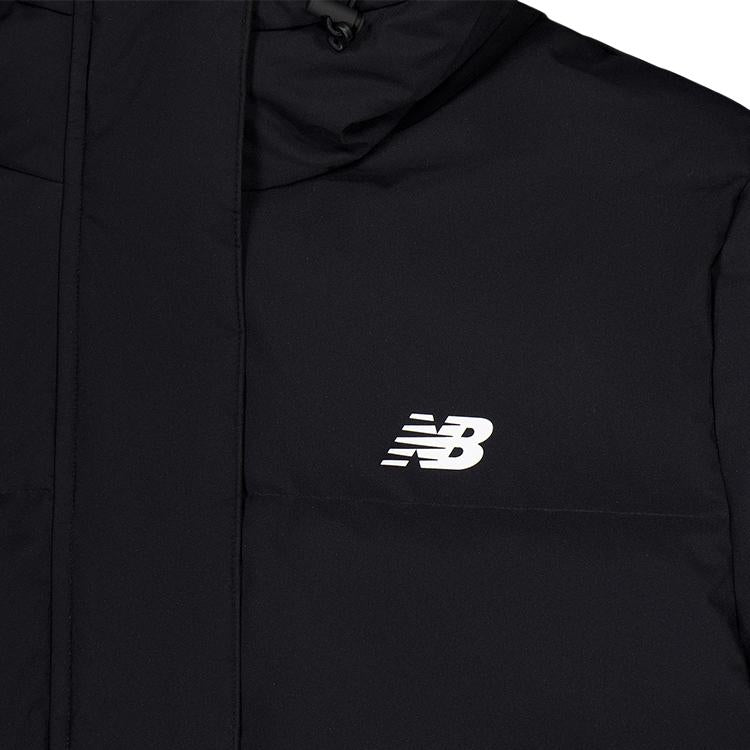 New Balance To'q rangli Kundalik issiq fermuarli qalpoqli uzun yengli past kurtka Ayollar qora