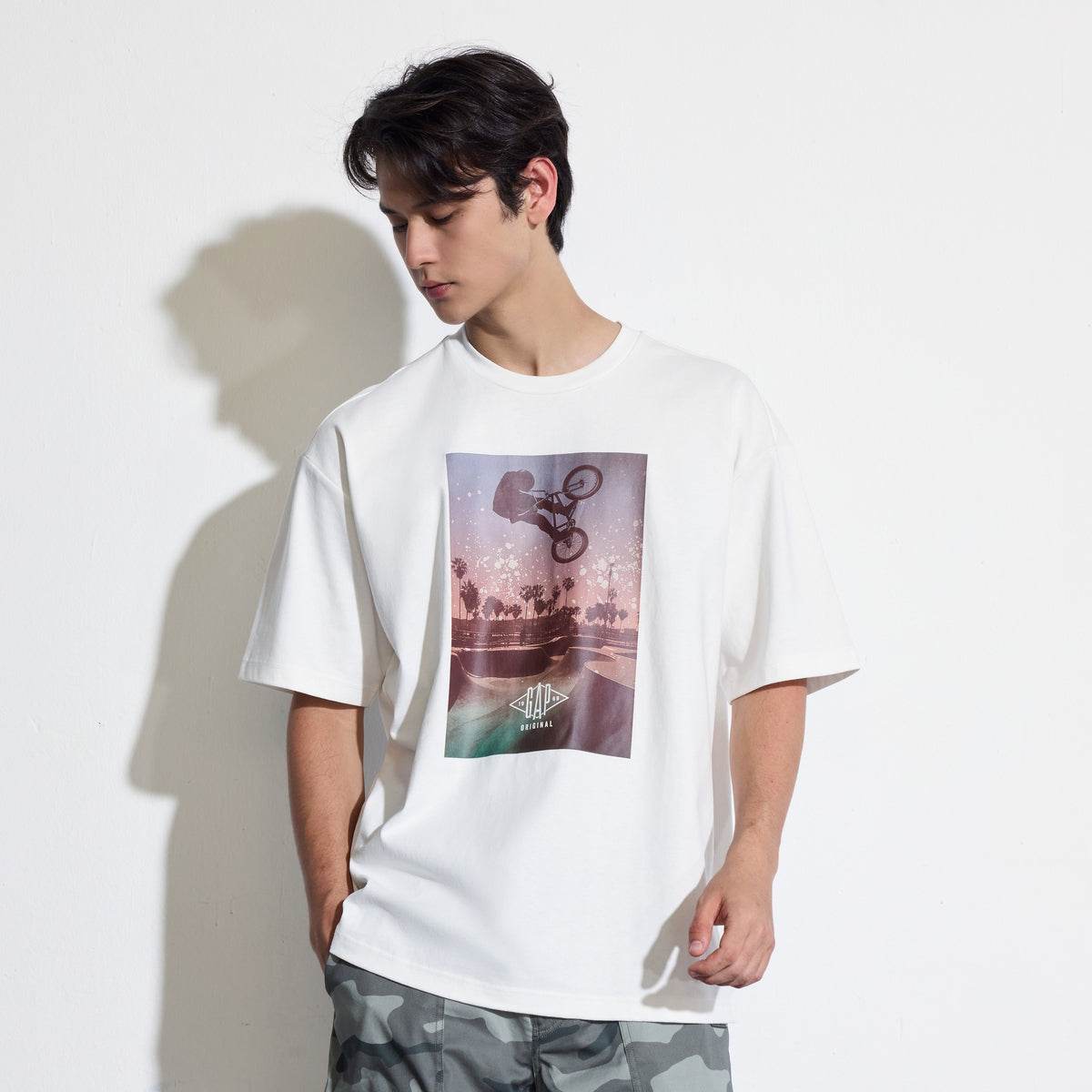 Футболка с коротким рукавом gap heavy loose printed round neck short sleeve t-shirt для мужчин и женщин - Boxette Shop