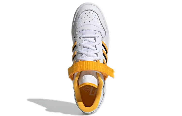Adidas originals forum low "los angeles" lakers синтетическая кожа искусственная кожа ретро досуг нескользящие износостойкие легкие низкие топ boardhoes мужчины и женщины с одинаковыми моделями белый желтый