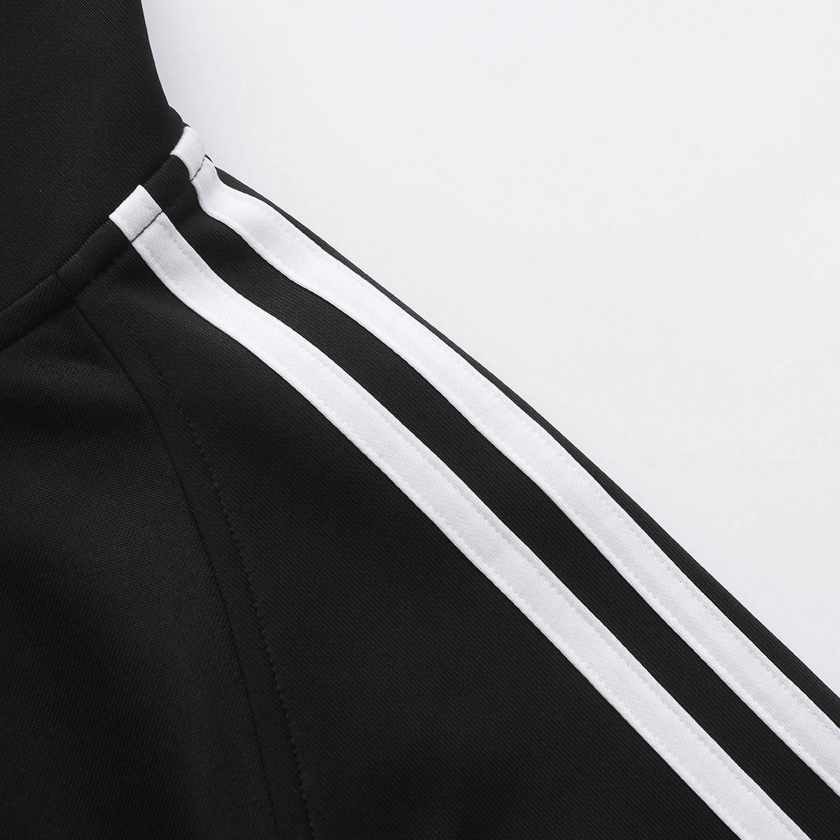 Adidas полосатый дизайн полный молнии куртка куртка среднего роста брюки повседневный спортивный костюм мужчины и женщины с теми же моделями - Boxette Shop