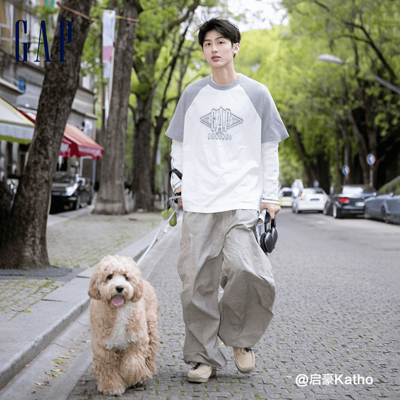 Gap urban casual collection хлопковая футболка с плечевым швом и круглым вырезом с коротким рукавом мужские и женские футболки - Boxette Shop