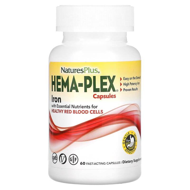 БАД NaturesPlus Hema-Plex, 60 капсул - Boxette Shop