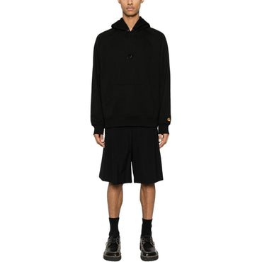 Carhartt o'chirilgan tekis rangli kaltakesak, kaputli, uzun yengli erkaklar uchun qora kozok