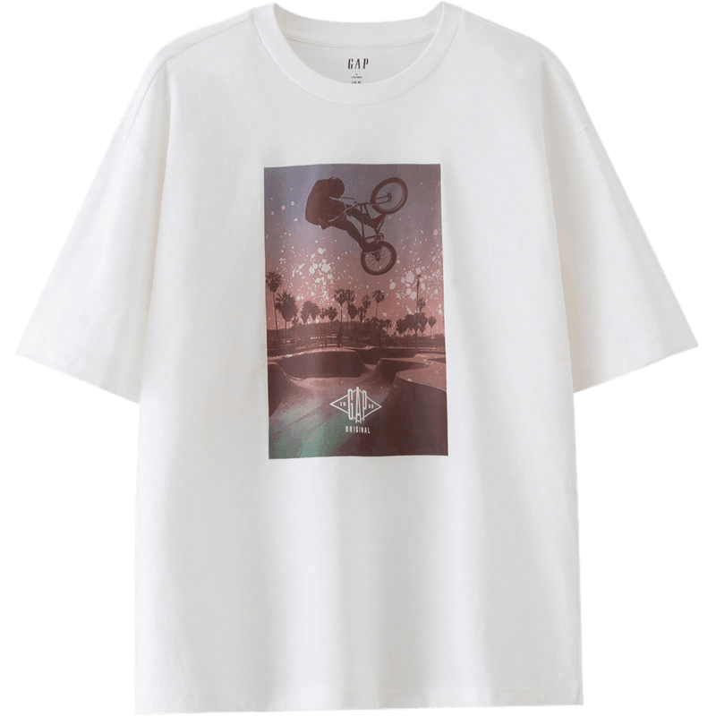 Футболка с коротким рукавом gap heavy loose printed round neck short sleeve t-shirt для мужчин и женщин - Boxette Shop