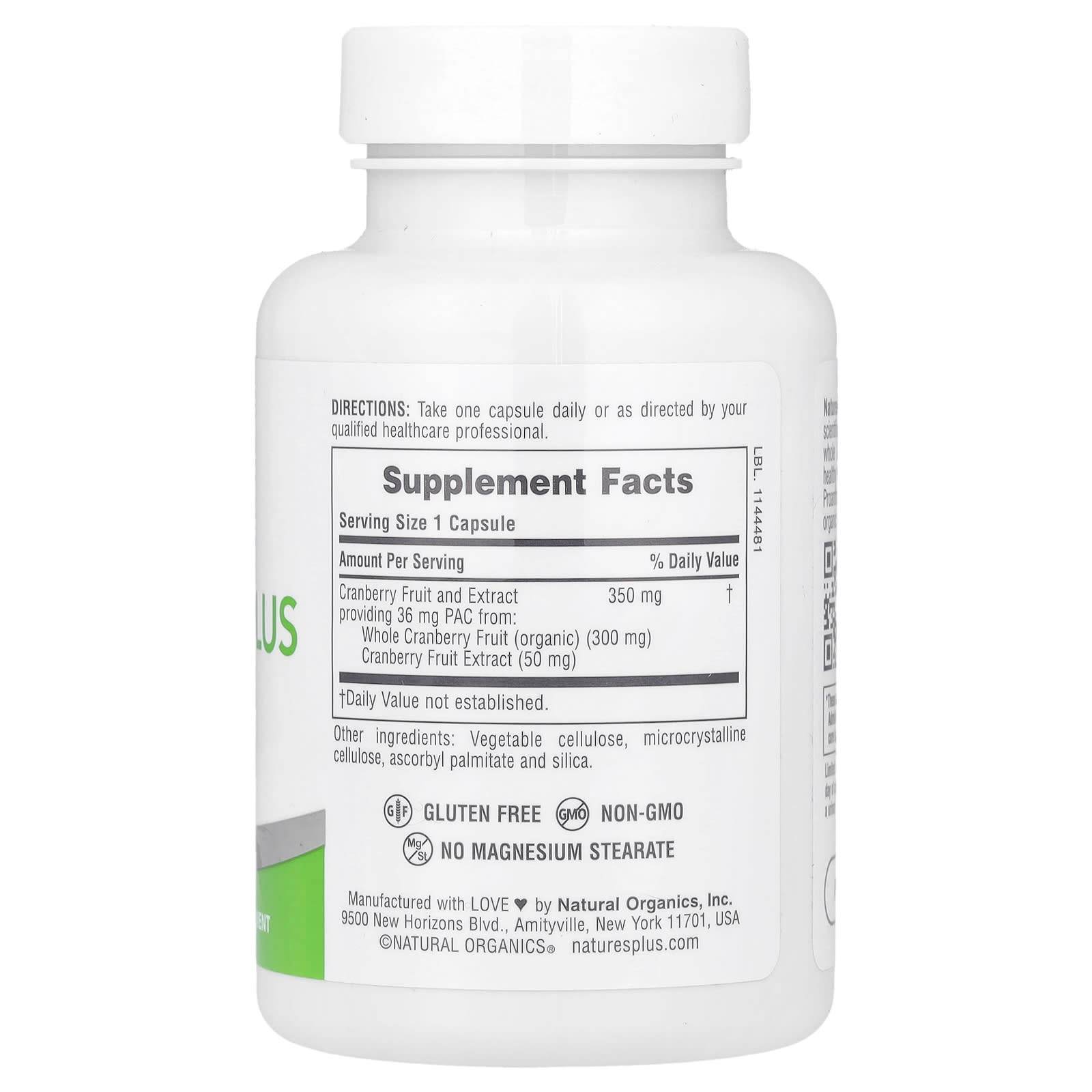 Пищевая добавка NaturesPlus PRO Cranberry Plus, 60 капсул - Boxette Shop
