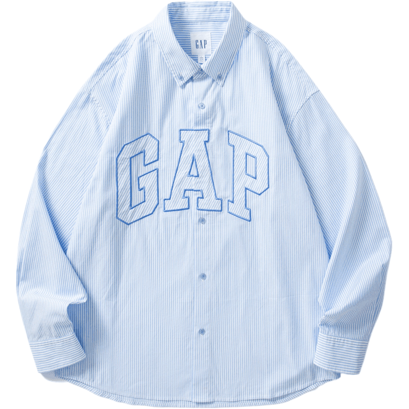 Рубашка Gap Long Sleeve Logo Stripe Shirt - Boxette Shop