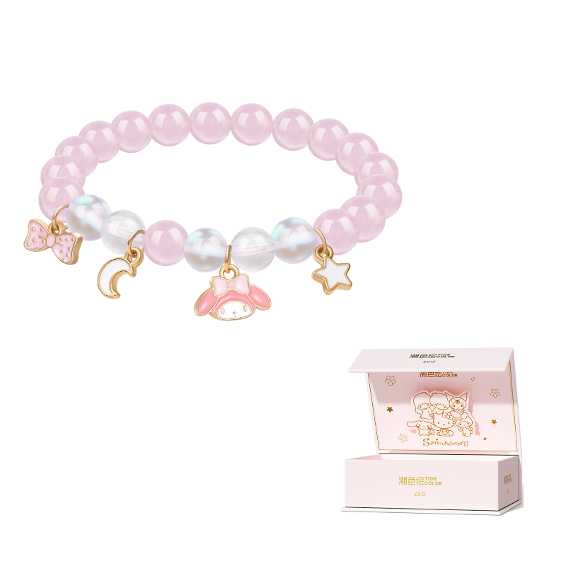 Браслет женский Hello Kitty Bow Rose Quartz