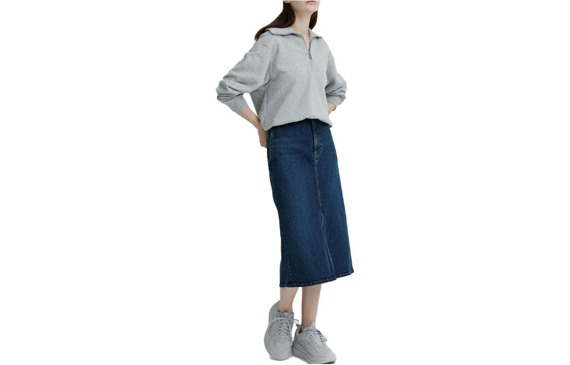 Uniqlo Rangli Zip o'rta bel ayollar yubka