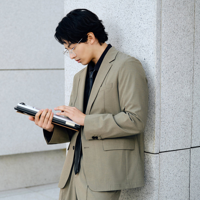 Gxg nol bosim seriyali sof rangli oddiy va burishish oson emas biznes tasodifiy blazer erkaklar kulrang yashil