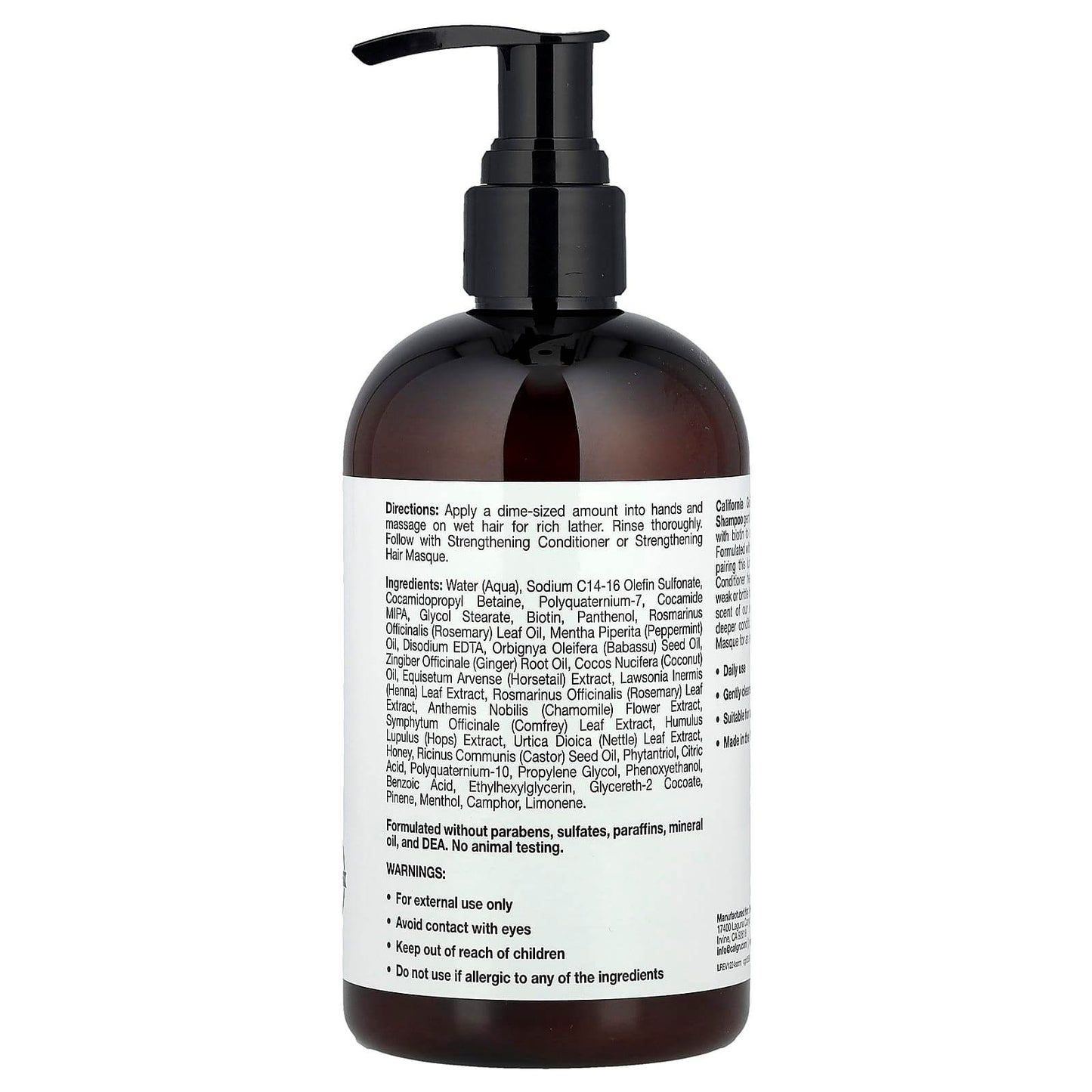 Укрепляющий шампунь California Gold Nutrition, Beauty, розмарин и мята, 355 мл - Boxette Shop