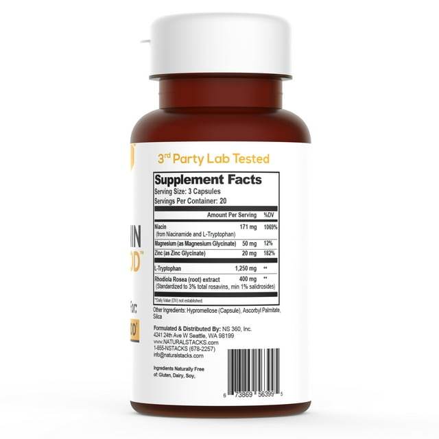 БАД Natural Stacks Serotonin Brain Food, 60 капсул - Boxette Shop