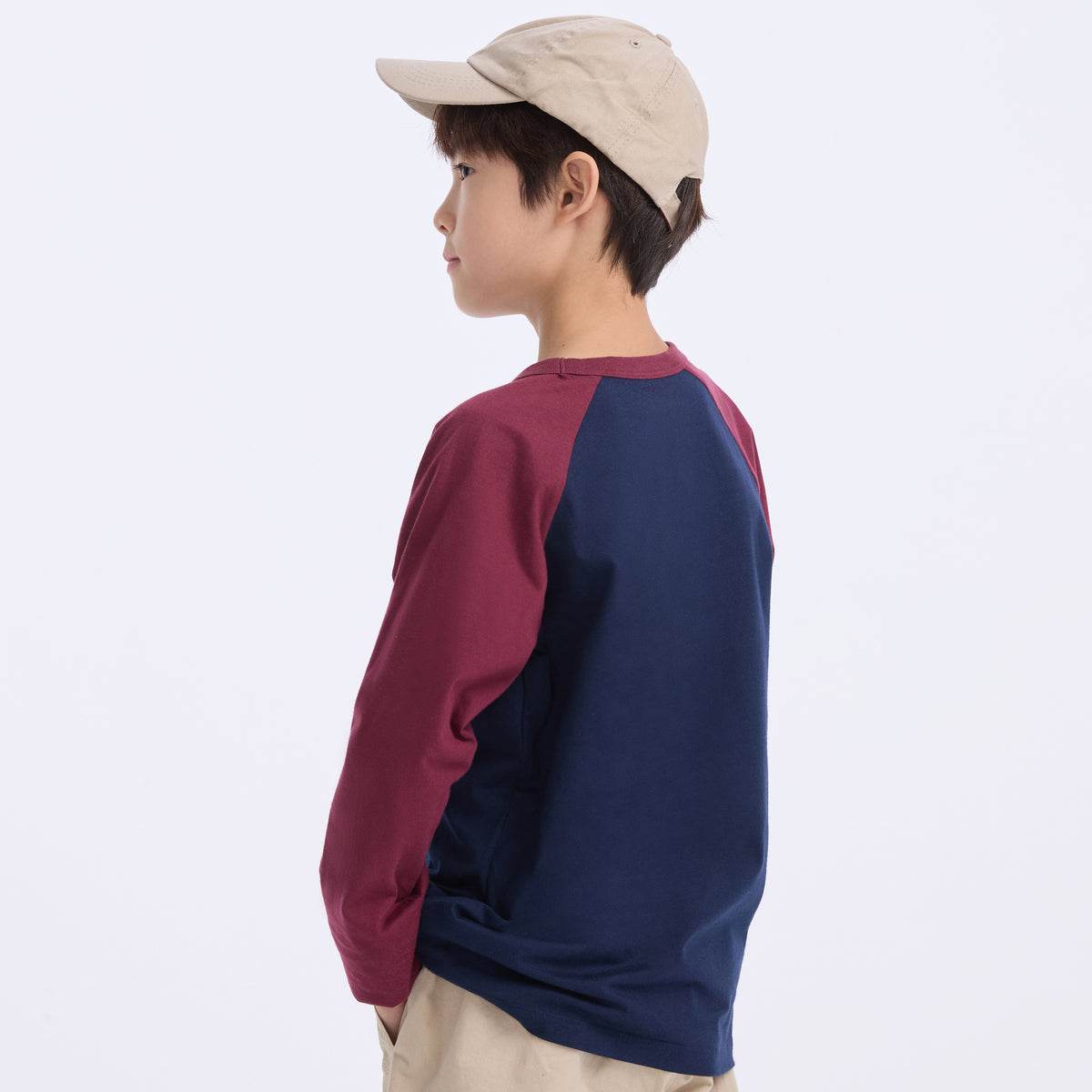 Gap футболка хлопок мода colour block длинный рукав детский стиль - Boxette Shop