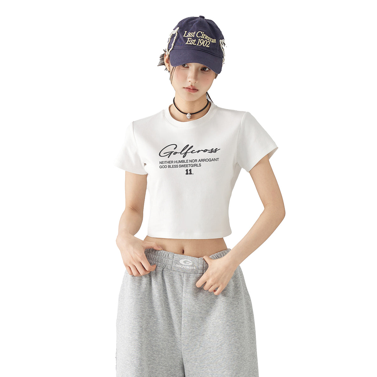 Golfcross shirin salqin ziravorlar qiz uslubi oddiy asosiy ko'p harfli logotipli bosma elkali qisqa yengli pullover yumaloq bo'yinli qisqa yengli yarim yengli ayollar futbolkasi