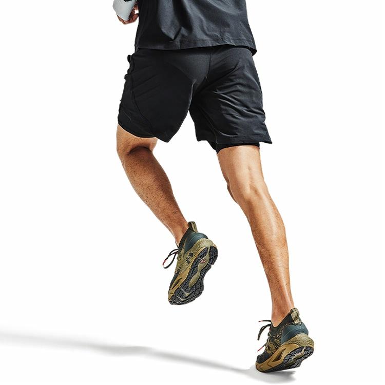 Under armour легкие облегающие тканые тренировочные шорты 2-в-1 athletic shorts men's black