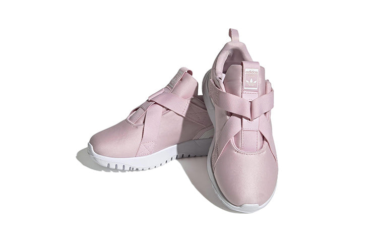 Adidas originals flex 2.0 низкие верхние спортивные повседневные кроссовки розовый средний маленькие дети