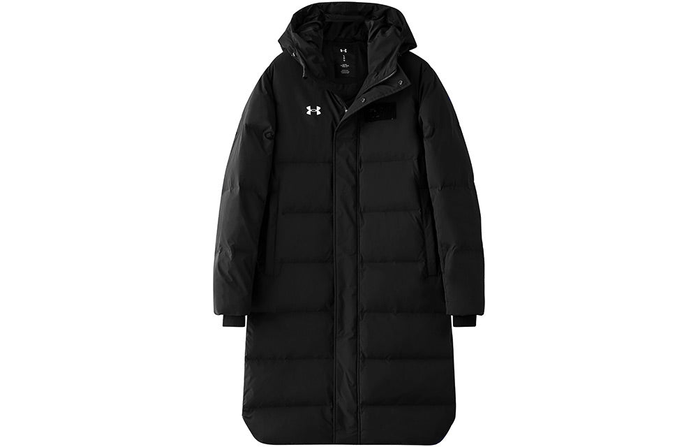 Under armour andromeda спортивная пуховая куртка с длинным капюшоном для тренировок и соревнований зимняя мужская и женская куртка черного цвета