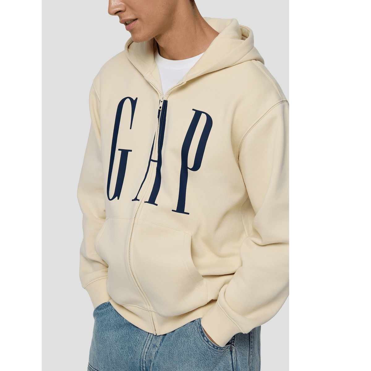 Gap осень печатные буквы логотип флис с капюшоном повседневная куртка толстовка мужские и женские модели - Boxette Shop