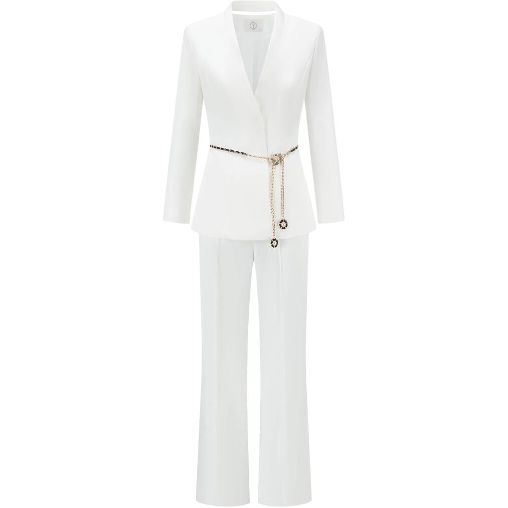 Bitta Shalon oq choyi Jiaoren opa-singil tizimi Minimalist trening intervyu kiyimi Neytral uslub dangasa uslubi yaxshi qizlar kiyimi Minimalist tops Karyera Kundalik shimlar sovg'a qutisi kostyum kostyumi Ayollar oq