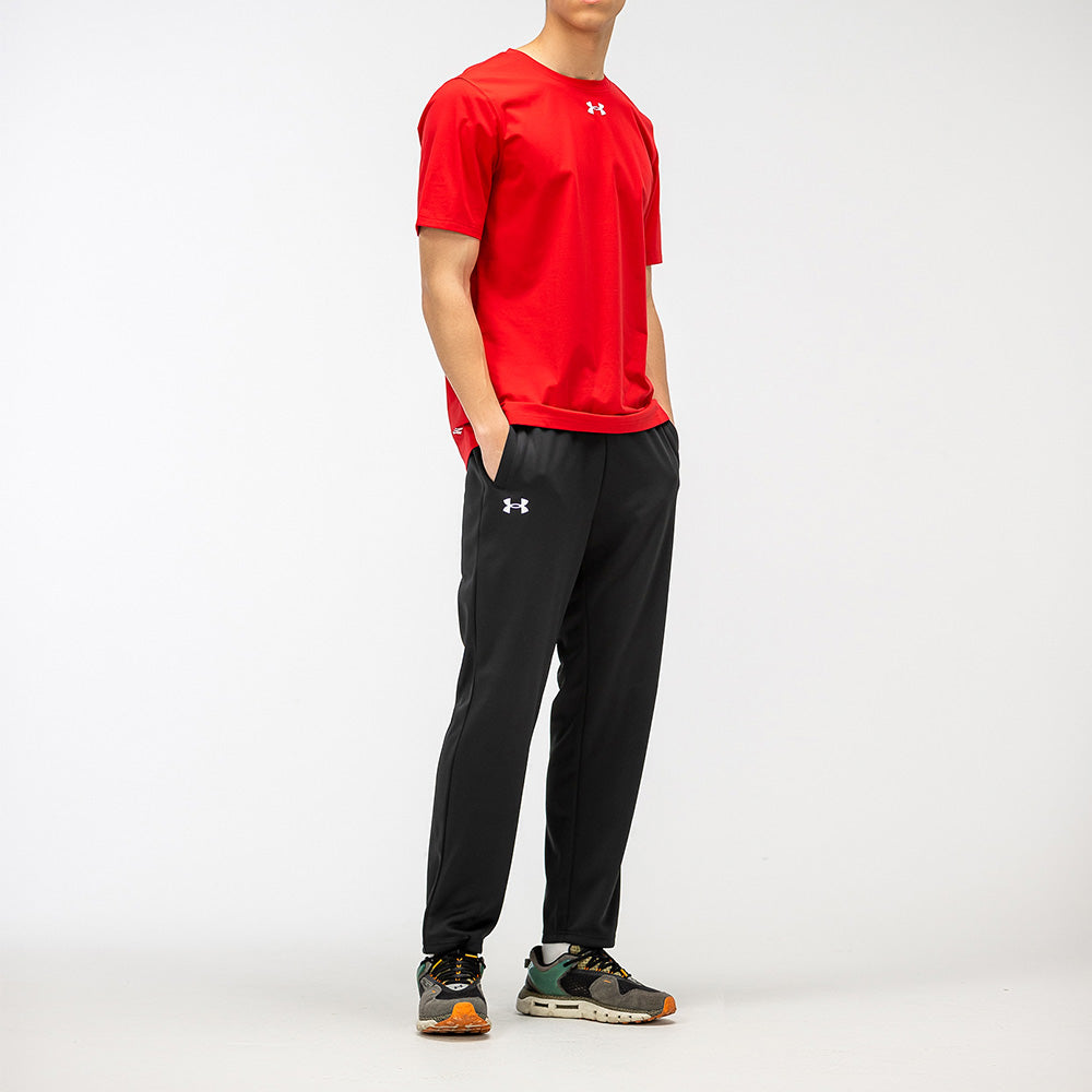 Under armour сплошной цвет casual athletic jacket quick dry sweatpants casual athletic suit men's black