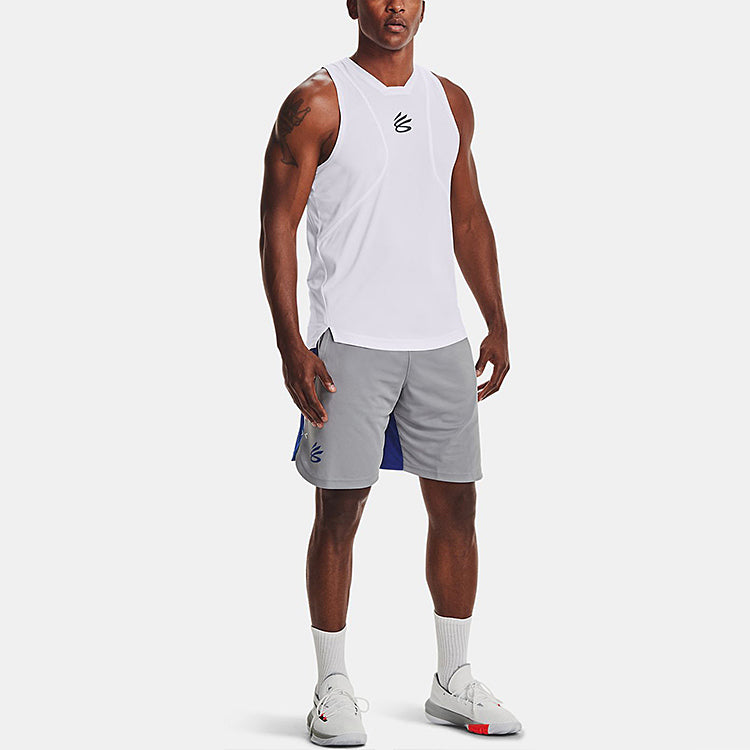 Under armour curry performance баскетбол обучение дышащий быстросохнущий спортивный кроссовер жилет мужской белый