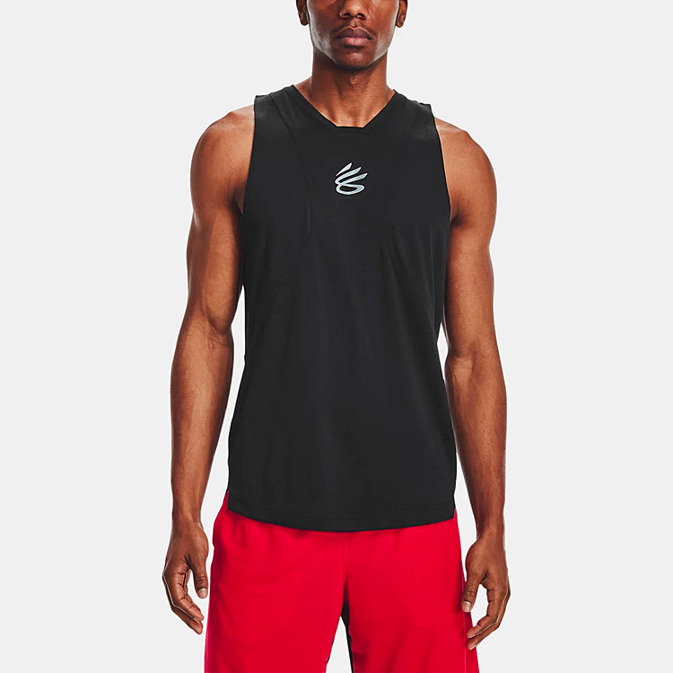 Under armour curry performance баскетбол обучение дышащий quick dry спорт casual crossover жилет мужской черный