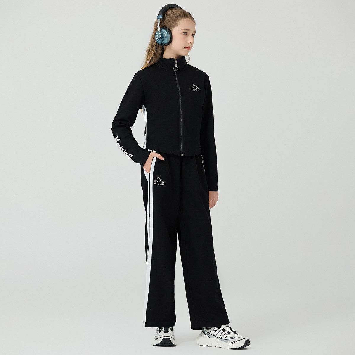 Толстовка для девочек Kappa Letter Print Lapel Long Sleeve Top - Boxette Shop