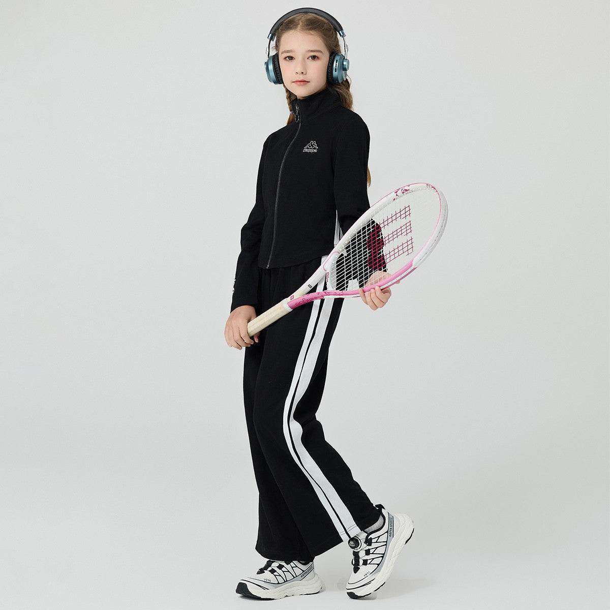 Толстовка для девочек Kappa Letter Print Lapel Long Sleeve Top - Boxette Shop