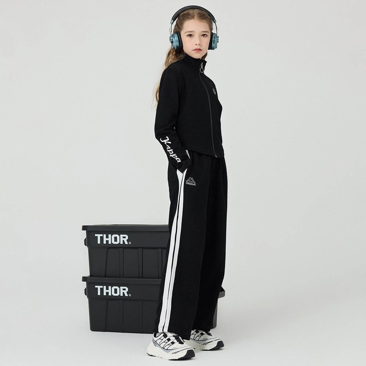 Толстовка для девочек Kappa Letter Print Lapel Long Sleeve Top - Boxette Shop