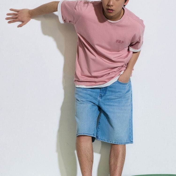 Gap сплошной цвет casual свободные кожи дружественные круглый вырез короткий рукав футболки для мужчин и женщин - Boxette Shop