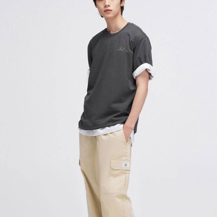 Gap сплошной цвет casual свободные кожи дружественные круглый вырез короткий рукав футболки для мужчин и женщин - Boxette Shop