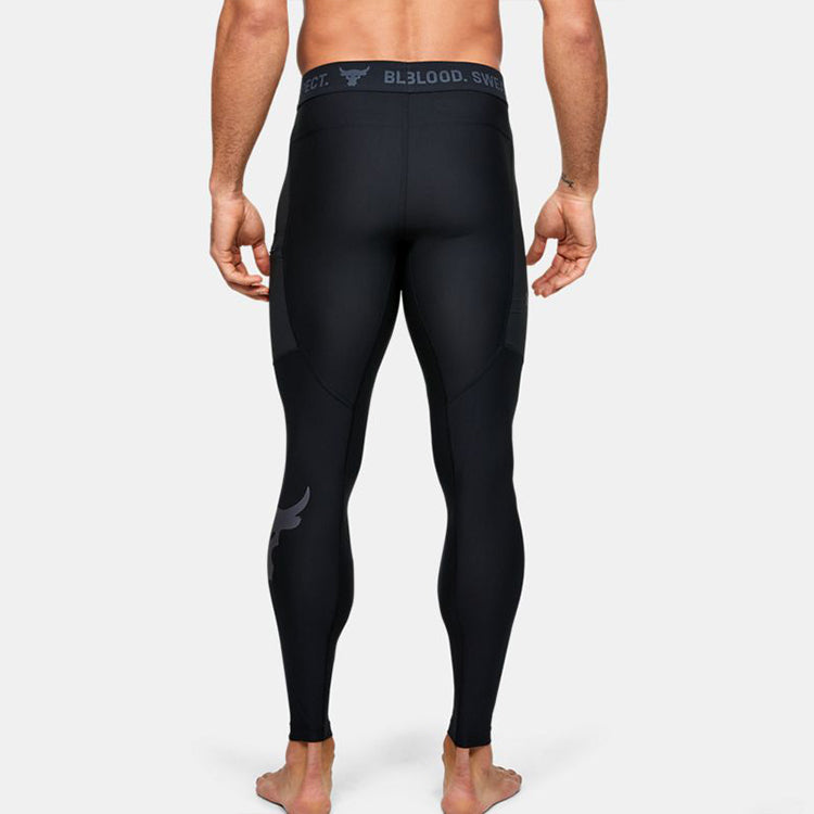 Under armour x monolith johnson совместный бренд project rock skinny брюки для фитнеса мужские черные
