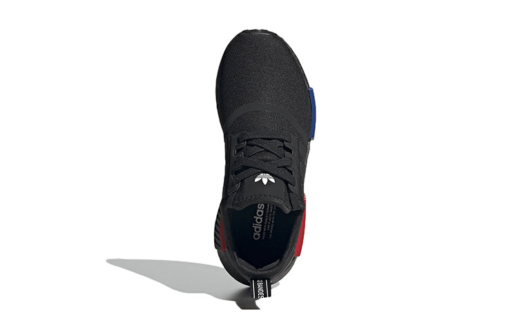 Adidas originals nmd_r1 refined j удобные износостойкие дышащие спортивные повседневные кроссовки черные подростковые
