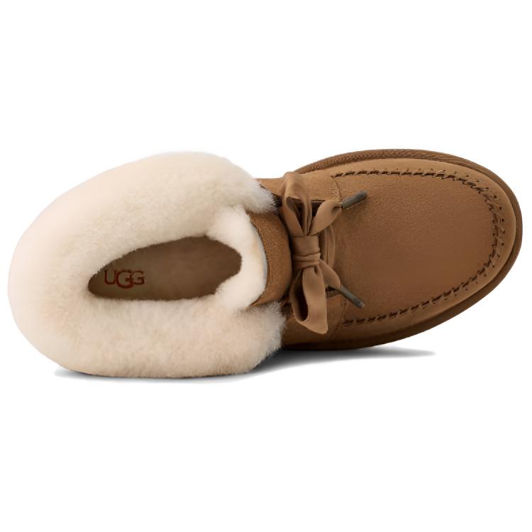 Ugg теплые простые удобные короткие снежные сапоги женские оленьего цвета