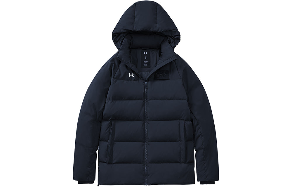 Under armour andromeda logo training hooded jacket down jacket winter co-ed black