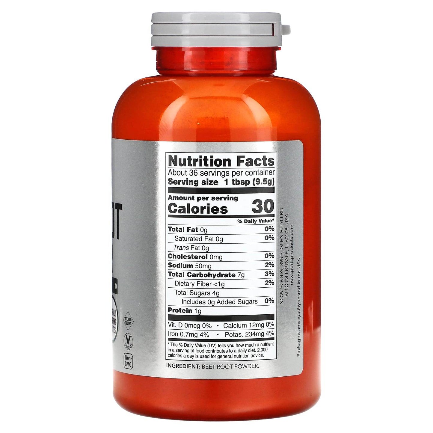 Спортивное питание NOW Foods, свекольный порошок, 340 г - Boxette Shop