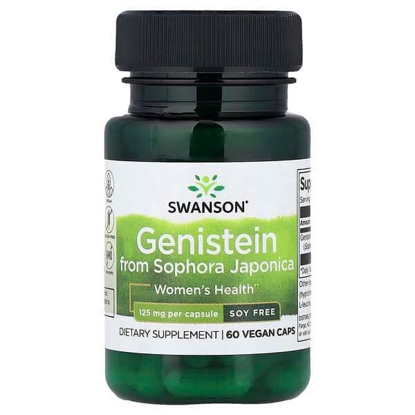 БАД Swanson, Генистеин из софоры японской, 125 мг, 60 капсул - Boxette Shop