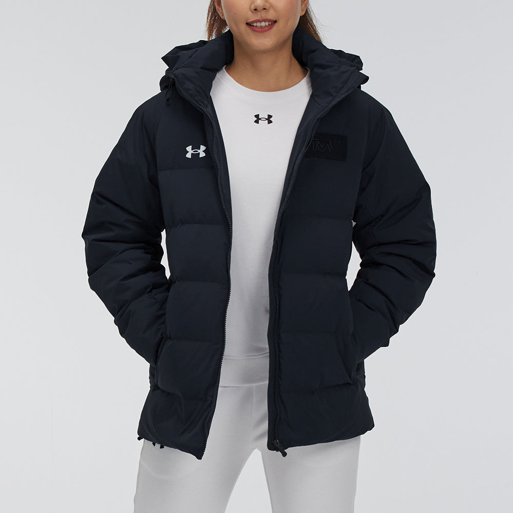 Under armour andromeda logo training hooded jacket down jacket winter co-ed black