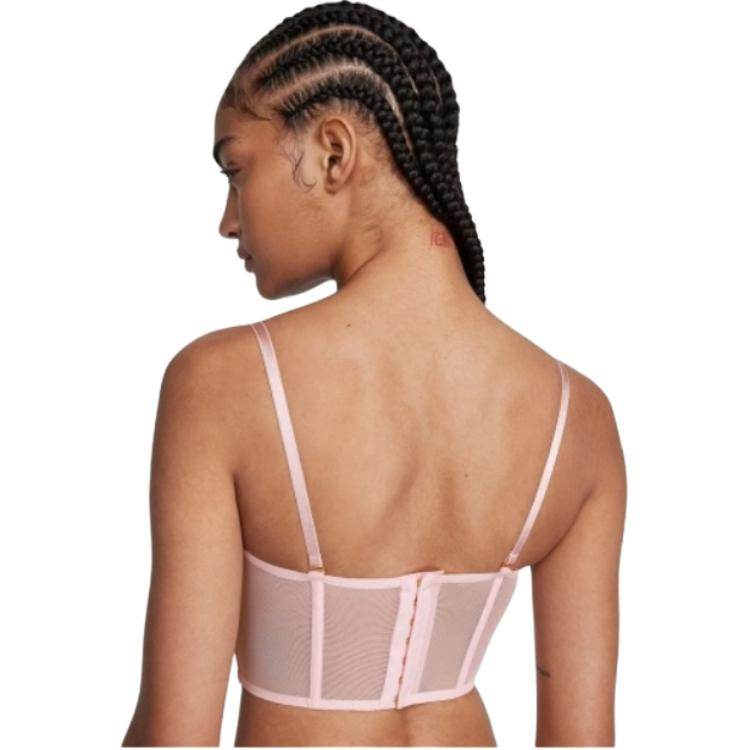Victoria's secret victoria's secret pure colour removable straps lace mesh shapewear fishbone bra women's pink - Boxette Shop
