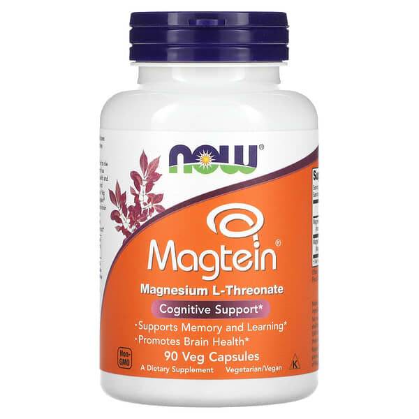 БАД NOW Foods, Magtein, L-треонат магния, 90 капсул - Boxette Shop