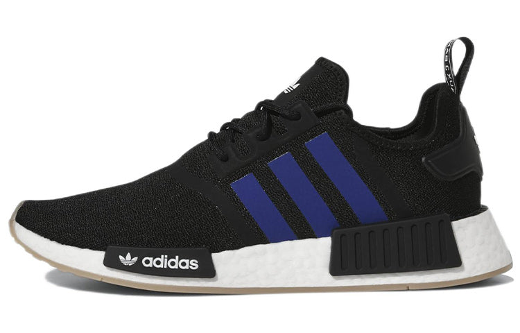 Adidas originals nmd_r1 ткань модные нескользящие износостойкие легкие низкопробные спортивные повседневные туфли черный синий