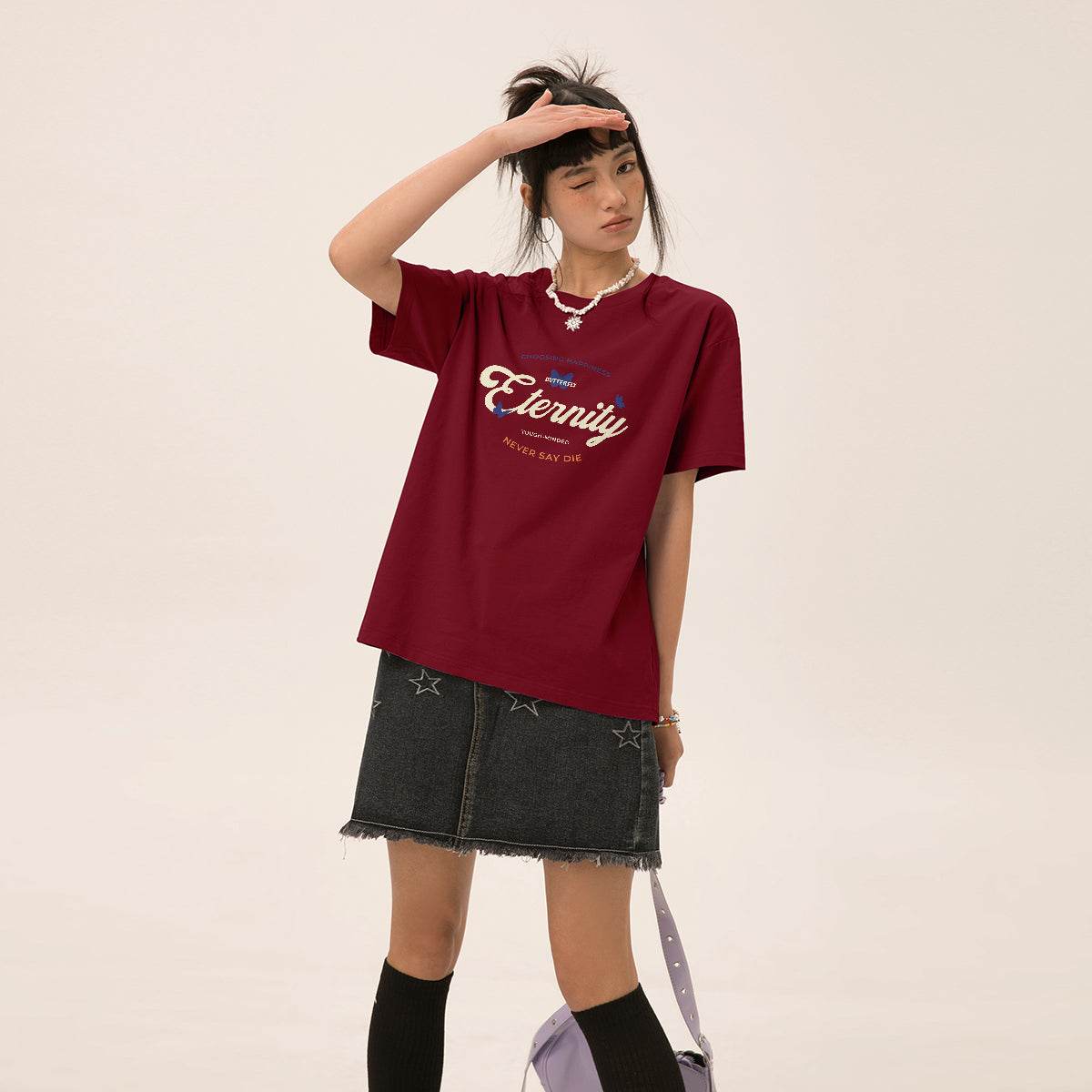 Футболка женская Miniso с круглым вырезом - Boxette Shop