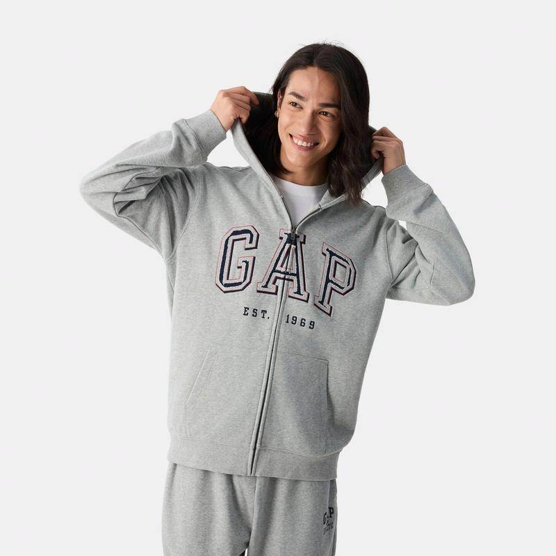 Логотип gap французская петля трикотажная молния капюшон свободная куртка весна толстовка мужские и женские модели - Boxette Shop