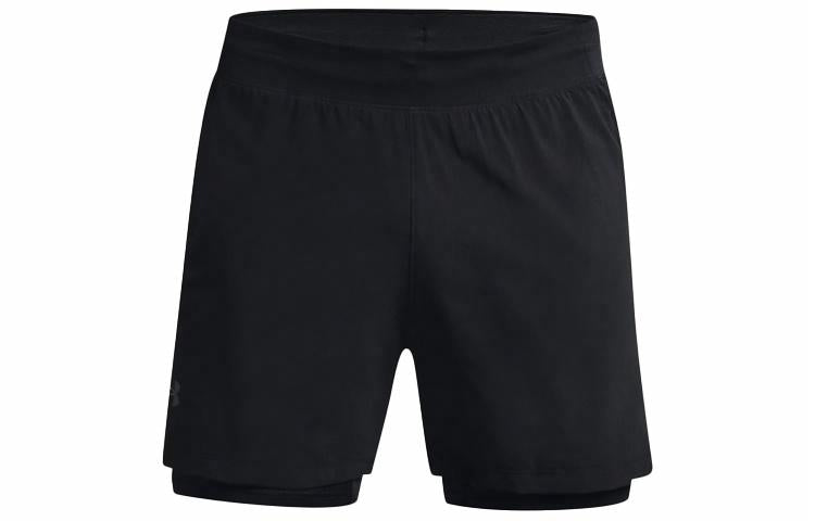Under armour 2-в-1 тренировочные атлетические шорты для бега мужские черные