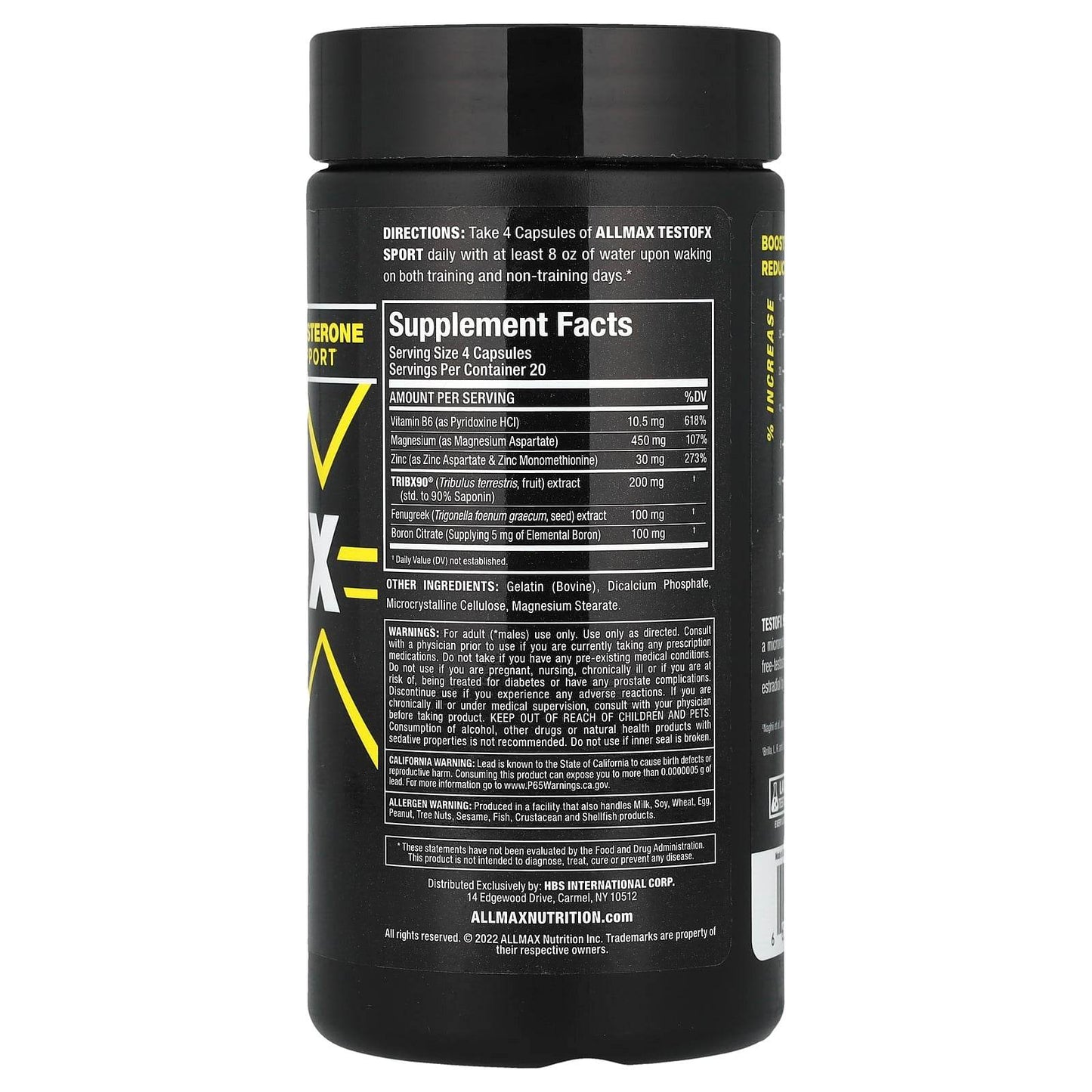 БАД ALLMAX TestoFX Sport, для поддержки тестостерона, 80 капсул - Boxette Shop