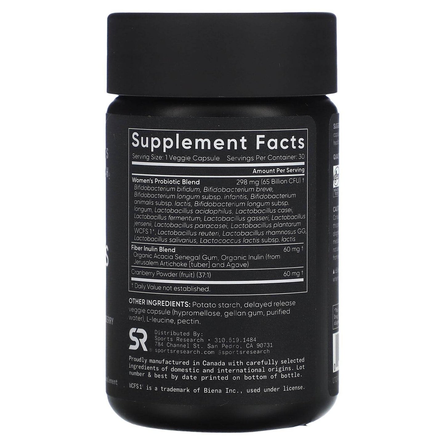 БАД Sports Research, Пробиотики для женщин, клюква, 30 капсул - Boxette Shop