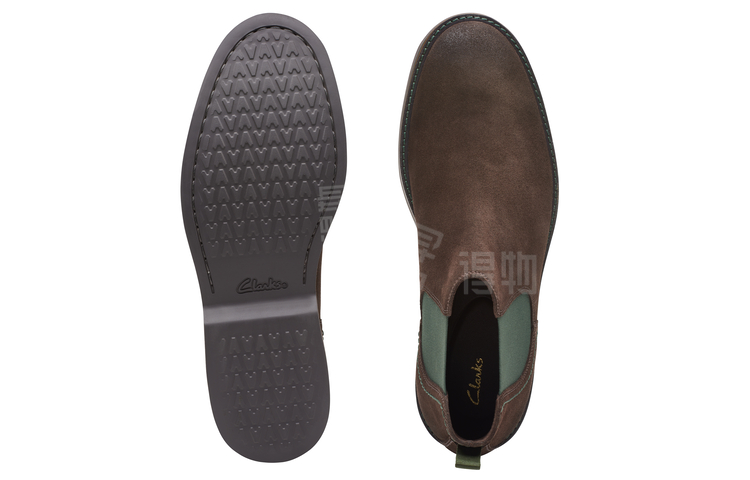 Clarks clarks 2 слоя коровьей кожи британский стиль мешать прилив сапоги мода среднего полумесяца челси сапоги мужские коричневые